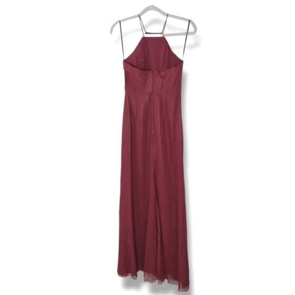 NWT After Six Halter Dress in Merlot Sparkle - Picture 5 of 7